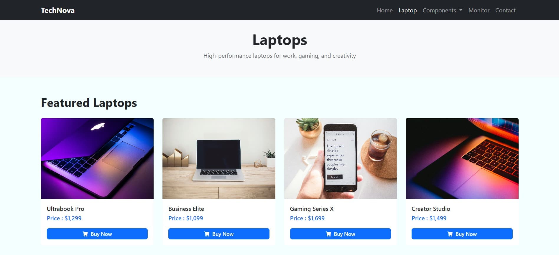 Small E-Commerce Landing Page preview image