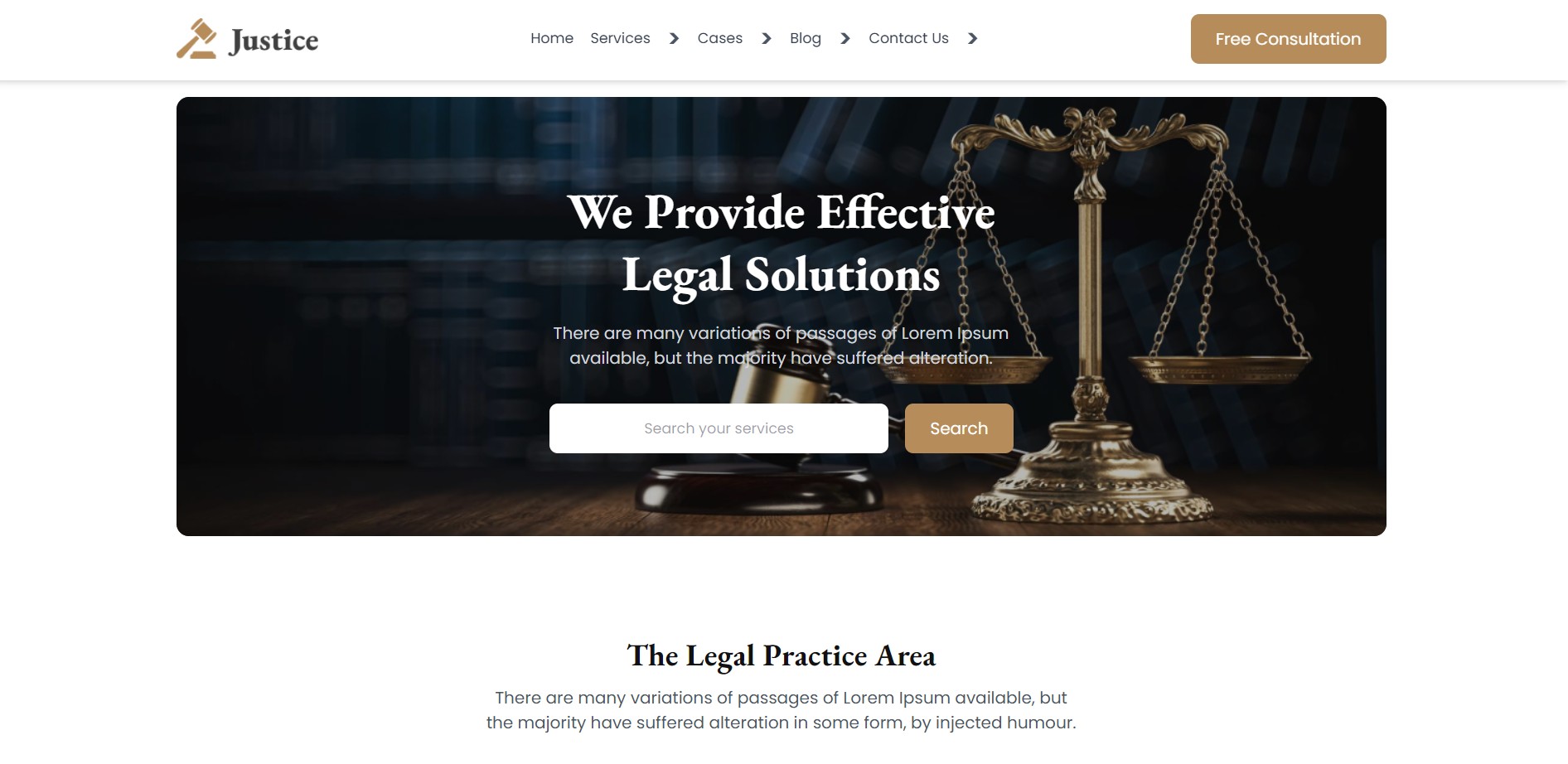 Justice Law Firm Landing preview image
